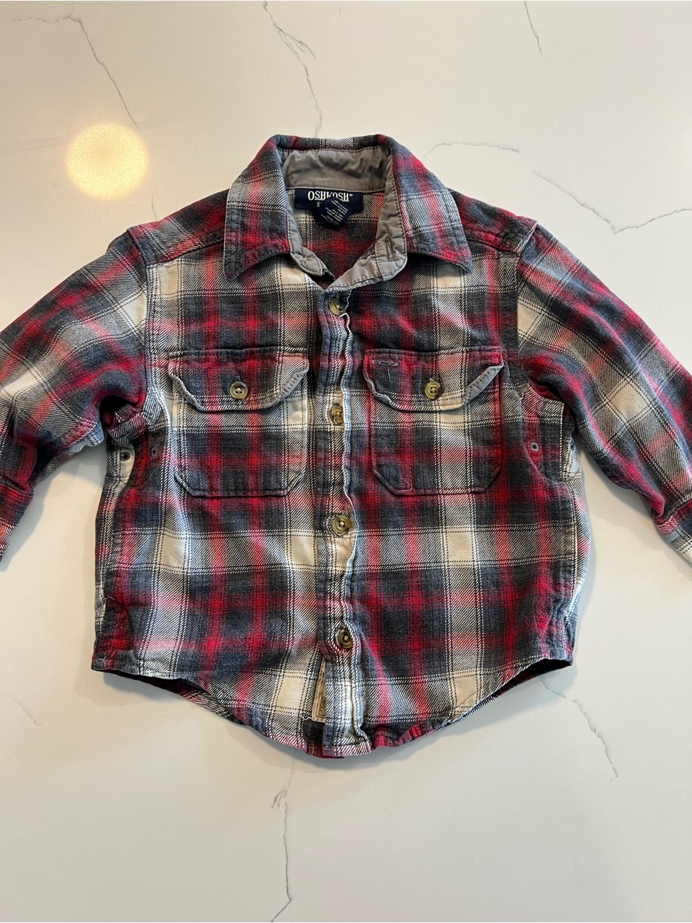 OshKosh B'gosh Red and Black Plaid Button-Down Shirt